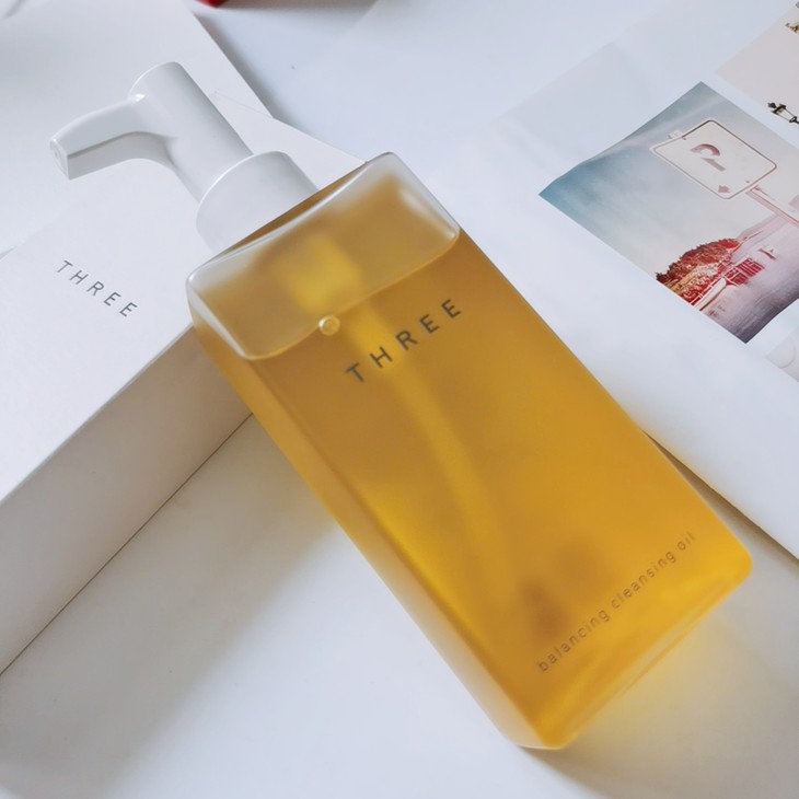 日本小三three洁肤油卸妆油植物温和清洁185ml