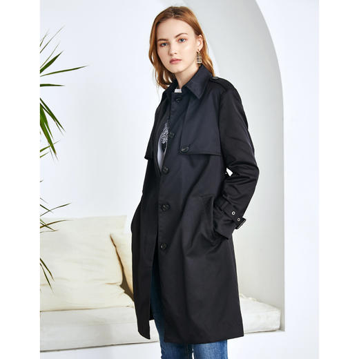 EITIE爱特爱女装秋款帅气英伦风中性经典百搭显瘦洋气风衣外套女6004715 商品图9