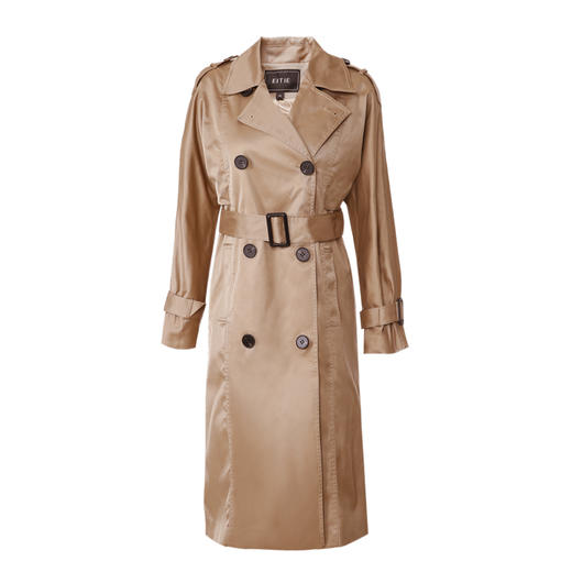 EITIE爱特爱秋季新款洋气复古宽松百搭显瘦双排扣风衣外套女6004713 商品图10