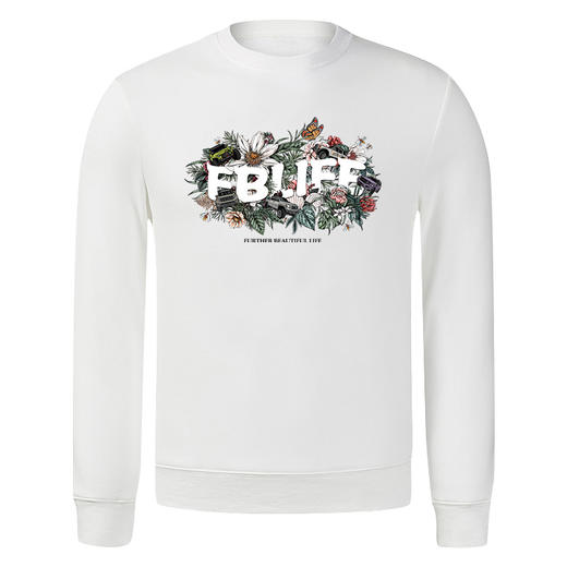 自由基地新款卫衣男潮流圆领套头长袖上衣雏菊越野车印花情况衫 NMT-1200 商品图0