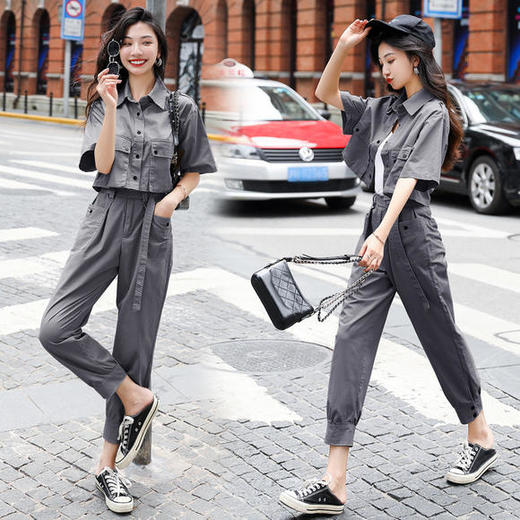 新款工装风套装 商品图3