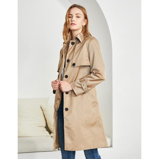 EITIE爱特爱女装秋款帅气英伦风中性经典百搭显瘦洋气风衣外套女6004715 商品图3