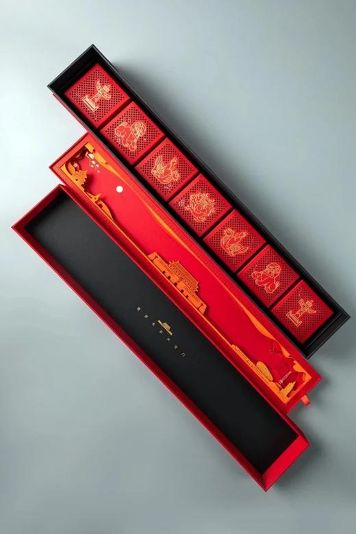 李子柒月饼礼盒我爱天安门纸雕艺术月饼7枚装流心月饼