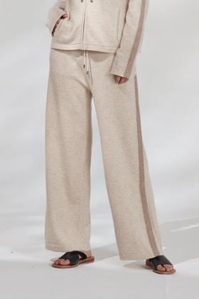 疗愈羊绒| 撞织带直筒休闲裤 SJF18K102N