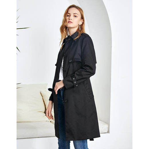 EITIE爱特爱女装秋款帅气英伦风中性经典百搭显瘦洋气风衣外套女6004715 商品图7