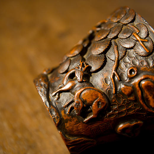 清代  竹雕鹿纹杯 商品图2