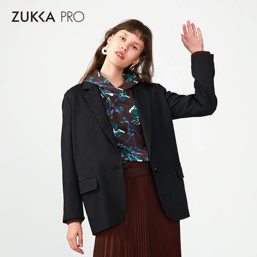 zukkapro卓卡女装2020秋季新款休闲碎花内衬西装西服外套女