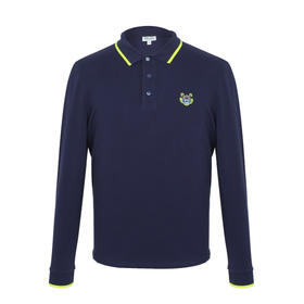 KENZO 高田贤三 蓝色黑色 简约 长袖 男士长POLO 藏蓝 F005 PO101 4BA 78