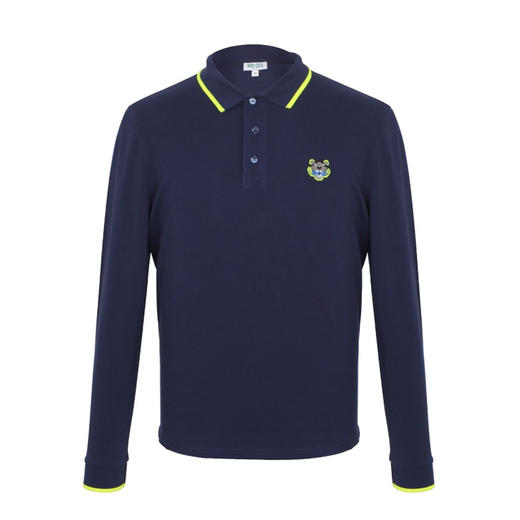 KENZO 高田贤三 蓝色黑色 简约 长袖 男士长POLO 藏蓝 F005 PO101 4BA 78 商品图0