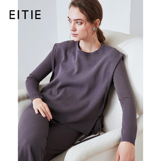 EITIE爱特爱时尚假两件打底针织衫上衣女6001701 商品图0