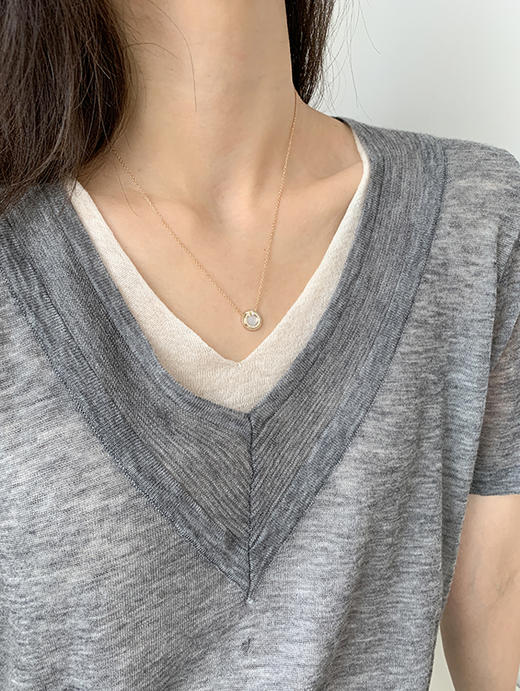 yths95无自带仙气儿蒂芙尼color系列白贝母项链简约百搭四色可选cu714