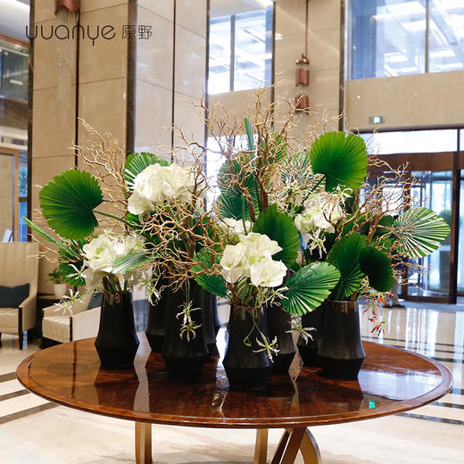 高档酒店大堂桌上仿真花假花绢花大型组合别墅奢华装饰花定做定制
