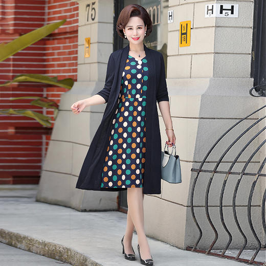 YCE  A496-1929假两件连衣裙阔太太洋气连衣裙 商品图3