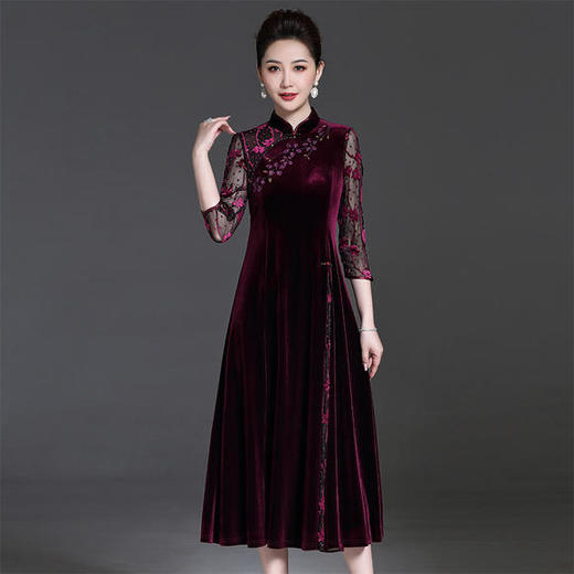 中国风复古，妈妈装连衣裙旗袍YZL-206 商品图0