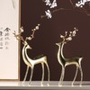 纯铜梅花鹿（单只） 抬头 纯铜梅花鹿 直头 轻奢摆件客厅书房办公室中式全铜家居装饰品乔迁开业礼品 铜艺 时尚摆件 商品缩略图0