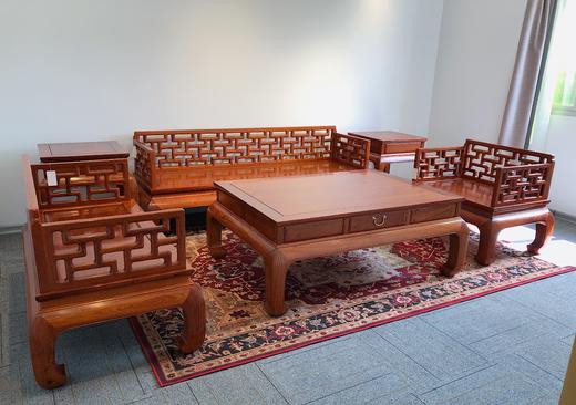 红桥红  家具严选  缅甸花梨（大果紫檀）  【曲尺沙发 123 六件套】 商品图0