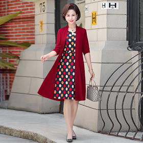 YCE  A496-1929假两件连衣裙阔太太洋气连衣裙