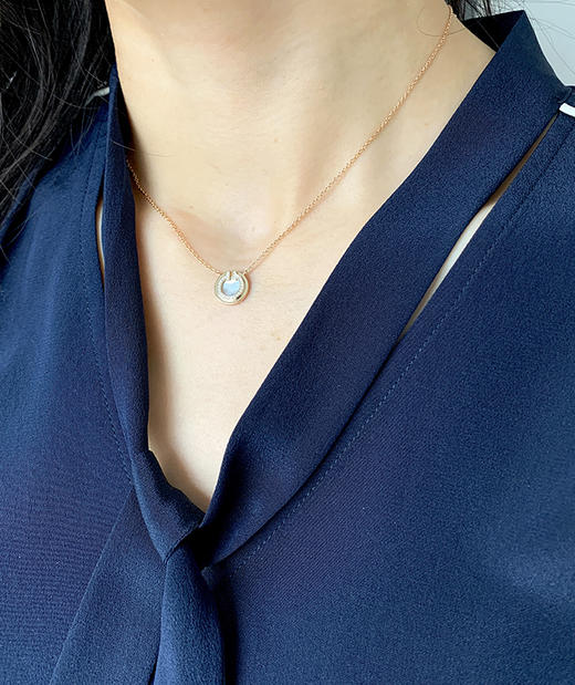 yths95无自带仙气儿蒂芙尼color系列白贝母项链简约百搭四色可选cu714