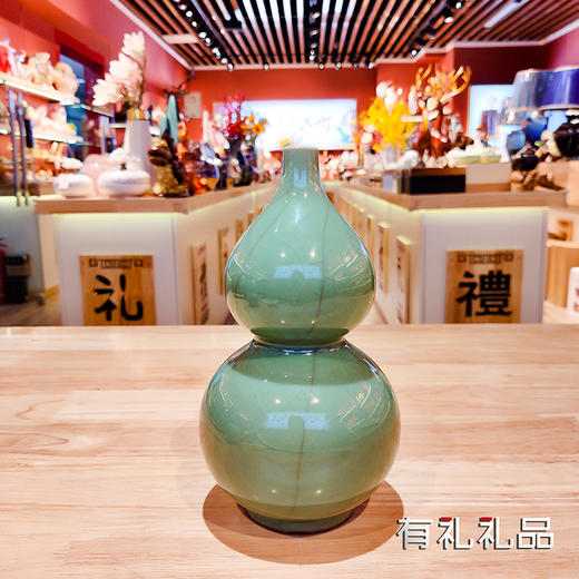 大福道 哥窑金丝铁线葫芦 龙泉青瓷大师级纯手工藏品 福禄 精美 大气 摆件 商品图1