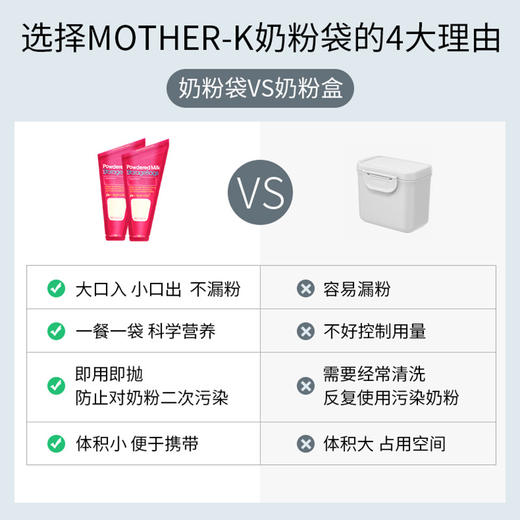 mother-k一次性奶粉袋外出便携式迷你密封储存分装袋30枚 90枚【酷乐萌多】 商品图3