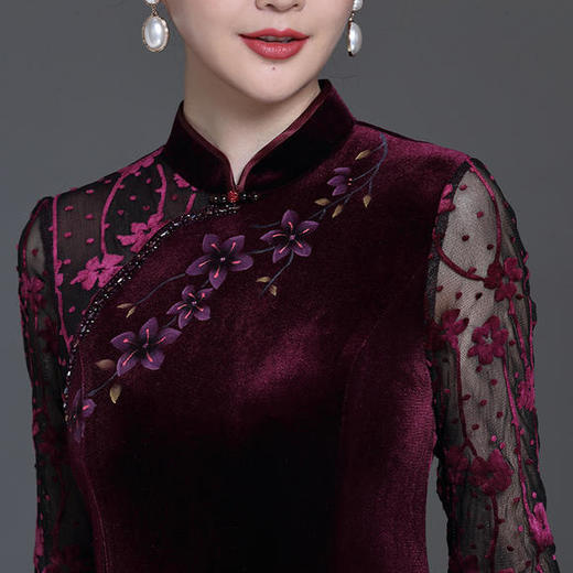 中国风复古，妈妈装连衣裙旗袍YZL-206 商品图3