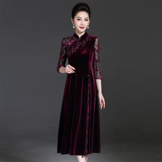 中国风复古，妈妈装连衣裙旗袍YZL-206 商品图2