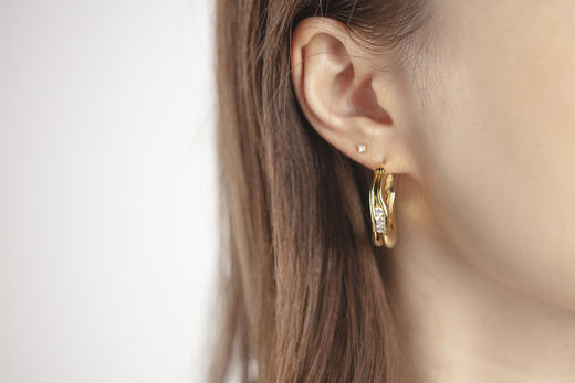 APRESI｜FLOW A Trio of Gemstones Earrings [流线耳环 大 / 小 ] 商品图11