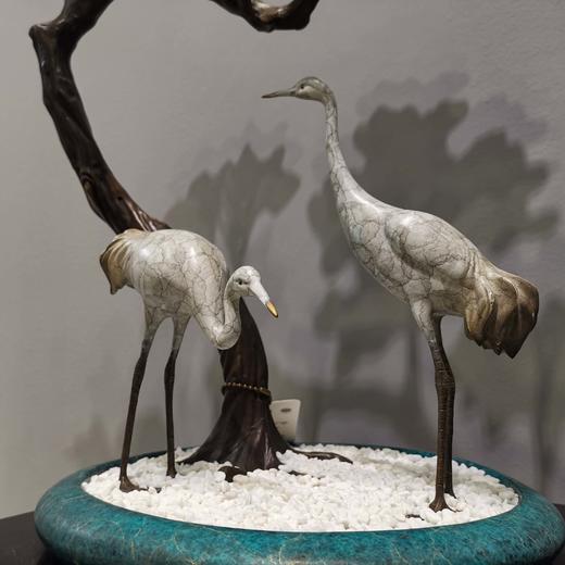 松鹤呈祥 纯铜热着色  新中式家居客厅玄关高档家居摆件 时尚 大气 精美 摆件 商品图1