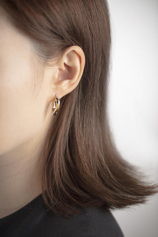 APRESI｜TWIRLING Large Version Twisted Hoops [扭花拼色粗版耳环] 商品图0