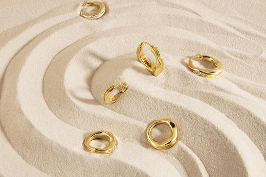 APRESI｜FLOW A Trio of Gemstones Earrings [流线耳环 大 / 小 ] 商品图5