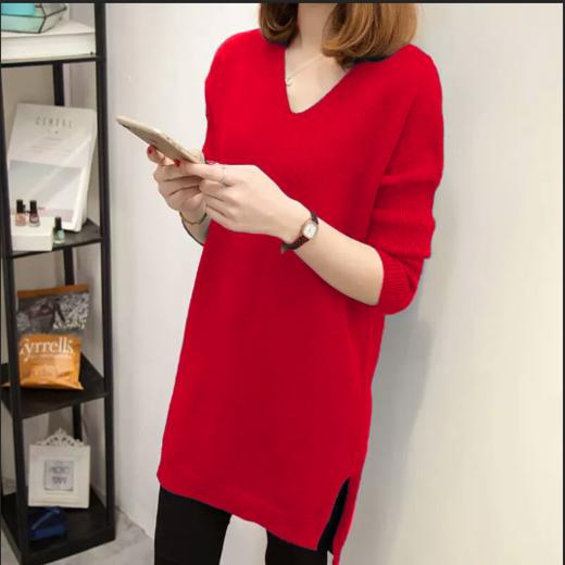 PDD-SYYS200905新款时尚气质百搭中长款针织打底衫 商品图4