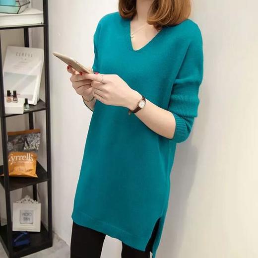 PDD-SYYS200905新款时尚气质百搭中长款针织打底衫 商品图1