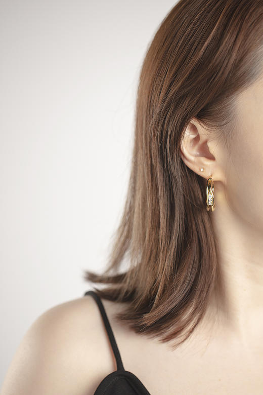 APRESI｜FLOW A Trio of Gemstones Earrings [流线耳环 大 / 小 ] 商品图0