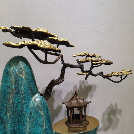 四季桃园-登高 纯铜热着色 新中式家居客厅玄关高档家居摆件 时尚 大气 精美 摆件 铜艺 商品图1