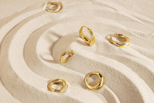 APRESI｜FLOW A Trio of Gemstones Earrings [流线耳环 大 / 小 ] 商品图7