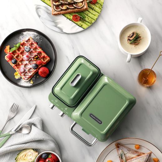 英国摩飞多功能早餐机家用小型三明治热牛奶华夫饼机吐司压烤机MR9086 商品图0