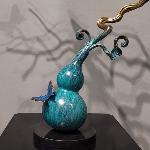 乾坤有福 纯铜热着色 葫芦 新中式家居客厅玄关高档家居摆件 时尚 大气 精美 摆件 商品图2