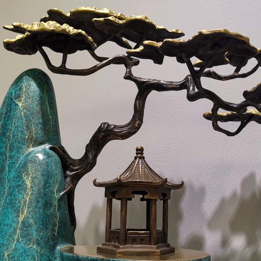 四季桃园-登高 纯铜热着色 新中式家居客厅玄关高档家居摆件 时尚 大气 精美 摆件 铜艺 商品图3