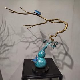 乾坤有福 纯铜热着色 葫芦 新中式家居客厅玄关高档家居摆件 时尚 大气 精美 摆件