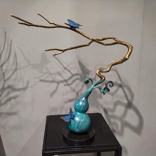 乾坤有福 纯铜热着色 葫芦 新中式家居客厅玄关高档家居摆件 时尚 大气 精美 摆件 商品图0