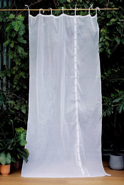 伽罗 JALO 纯棉欧根纱手工刺绣窗帘 C55 商品图0