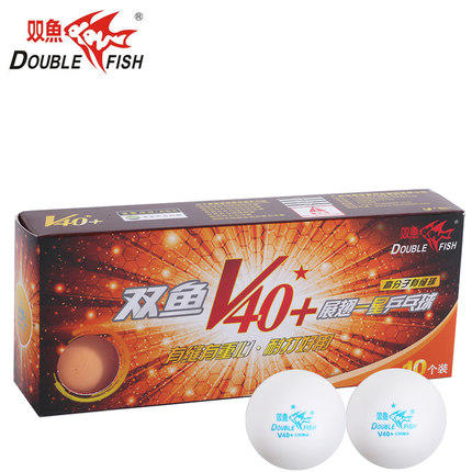 双鱼一星乒乓球正品展翅40+新材料乒乓球10个装白色 商品图0