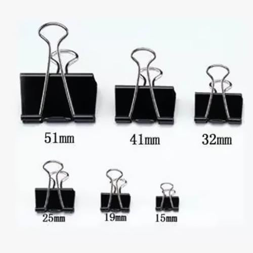 钻石黑色长尾夹凤尾夹票夹12个/盒钻石黑色长尾夹子 大号燕尾夹15/19/25/32/41/51mm小号反尾夹票夹 商品图4