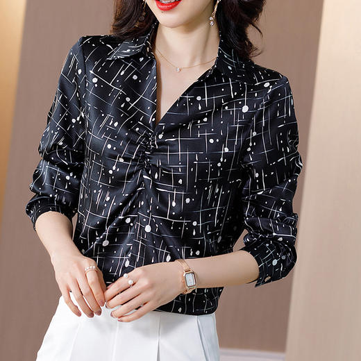 上海旗袍厂ls-8002重磅真丝衬衫女长袖2020春款韩版v领宽松桑蚕丝上衣