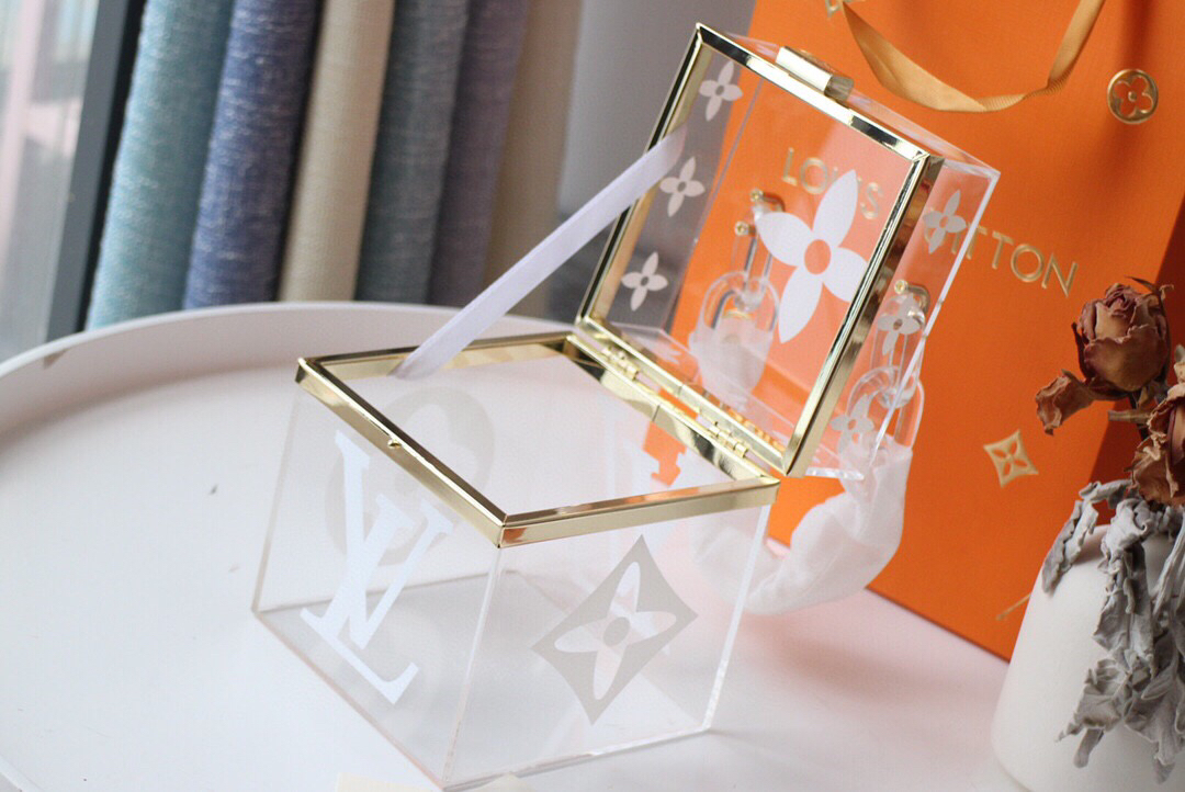 夏日特价580原单lvbleeckerbox手袋m52466透明方盒