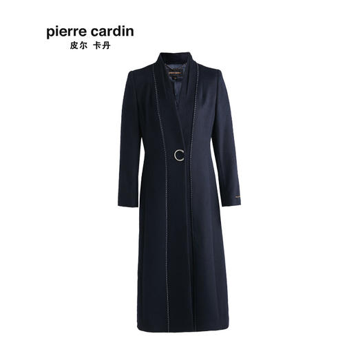 皮尔卡丹女专柜正品蓝色秋冬新款羊毛大衣时尚大衣外套P94CL04N0
 商品图4