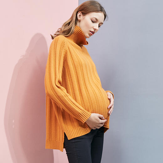 嫚熙高领宽松针织毛衣-特价商品不支持退换-a 商品图3
