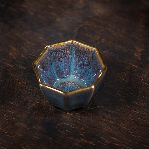 龙德堂陶艺 范泽锋烧 星月 天目盏《八面玲珑金边》库存咨询客服 商品图1