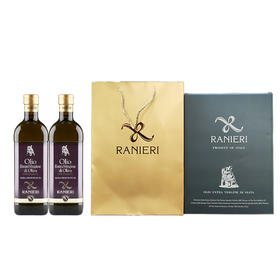 拉涅利 100%意大利特级初榨橄榄油原瓶进口 食用油 1L 双瓶礼盒装