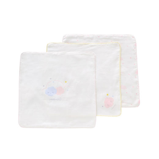 英氏婴儿擦口水巾纱布洗脸巾男女宝宝手帕3件装187A5331 187A5330 商品图5